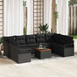 Garden Sofa Set 10 pcs Black Poly Rattan