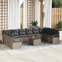 Garden Sofa Set 11 pcs Grey Poly Rattan