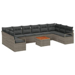 Garden Sofa Set 11 pcs Grey Poly Rattan