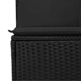 Garden Sofa Set 11 pcs Black Poly Rattan - Low Angle