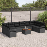 Garden Sofa Set 11 pcs Black Poly Rattan