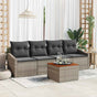 Garden Sofa Set 5 pcs Grey Poly Rattan