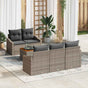 Garden Sofa Set 6 pcs Grey Poly Rattan