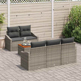 Garden Sofa Set 6 pcs Grey - Side View