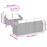 Garden Sofa Set 6 pcs Grey - Extra Image