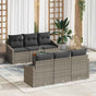 Garden Sofa Set 7 pcs Grey Poly Rattan