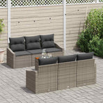 Garden Sofa Set 7 pcs Grey Poly Rattan