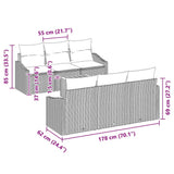 Garden Sofa Set 7 pcs Grey