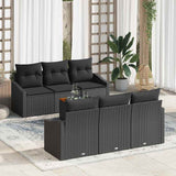 Garden Sofa Set 7 pcs Black