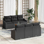 Garden Sofa Set 7 pcs Black Poly Rattan