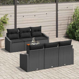 Garden Sofa Set 7 pcs Black - Side View