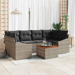 Garden Sofa Set 7 pcs Grey Poly Rattan