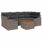 Garden Sofa Set 7 pcs Grey Poly Rattan
