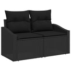 Garden Sofa Set 7 pcs Black Poly Rattan