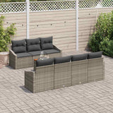 Garden Sofa Set 8 pcs Grey Poly Rattan