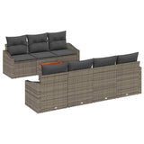 Garden Sofa Set 8 pcs Grey Poly Rattan