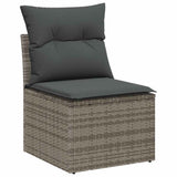 Garden Sofa Set 8 pcs Grey Poly Rattan