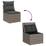 Garden Sofa Set 8 pcs Grey Poly Rattan