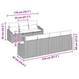 Garden Sofa Set 8 pcs Grey Poly Rattan