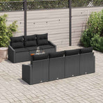 Garden Sofa Set 8 pcs Black Poly Rattan