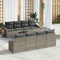 Garden Sofa Set 9 pcs Grey Poly Rattan