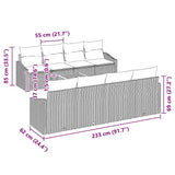 Garden Sofa Set with Storage 9 pcs Grey Poly Rattan