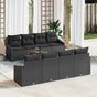 Garden Sofa Set 9 pcs Black Poly Rattan