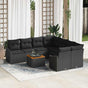 Garden Sofa Set 9 pcs Black Poly Rattan
