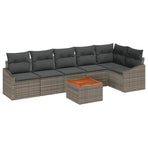 Garden Sofa Set 7 pcs Grey Poly Rattan