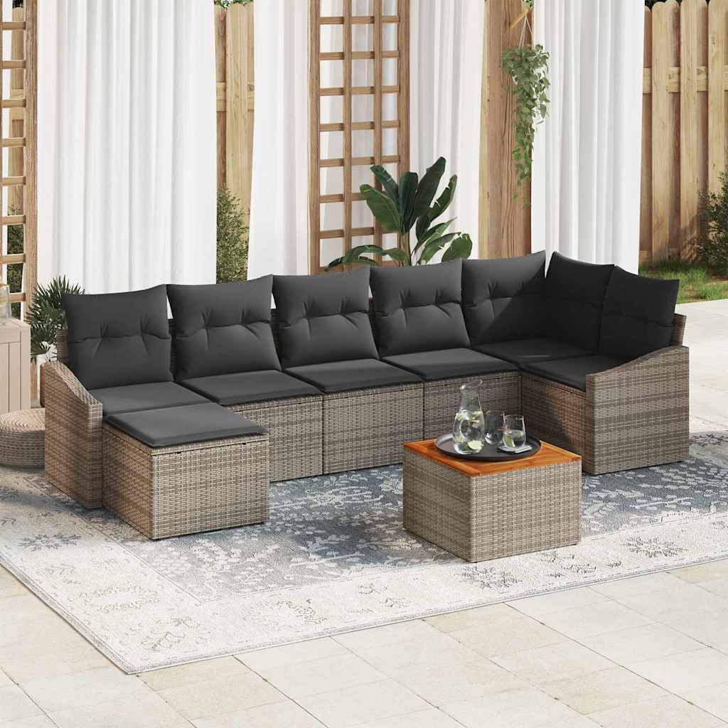 Garden Sofa Set 8 pcs Grey