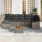Garden Sofa Set 8 pcs Grey Poly Rattan