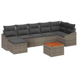 Garden Sofa Set 8 pcs Grey - Front View
