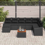 Garden Sofa Set 9 pcs Black Poly Rattan