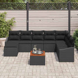 Garden Sofa Set 9 pcs Black - Side View