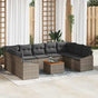 Garden Sofa Set 10 pcs Grey Poly Rattan