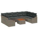 Garden Sofa Set 10 pcs Grey - Front View