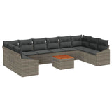 Garden Sofa Set 11 pcs Grey - Front View