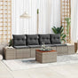 Garden Sofa Set 5 pcs Grey Poly Rattan