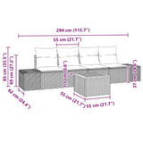 Garden Sofa Set 5 pcs Grey