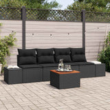 Garden Sofa Set 5 pcs Black