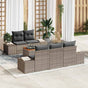 Garden Sofa Set 6 pcs Grey Poly Rattan