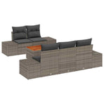 Garden Sofa Set 6 pcs Grey Poly Rattan