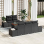 Garden Sofa Set 6 pcs Black Poly Rattan
