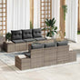 Garden Sofa Set 7 pcs Grey Poly Rattan