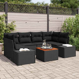 Garden Sofa Set 7 pcs Black