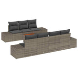 Garden Sofa Set 8 pcs Grey - Front View