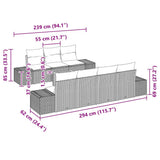 Garden Sofa Set 8 pcs Grey