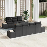 Garden Sofa Set 8 pcs Black