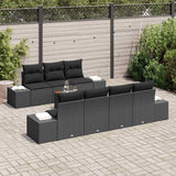 Garden Sofa Set 8 pcs Black - Side View