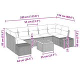 Garden Sofa Set with Storage 8 pcs Grey Poly Rattan